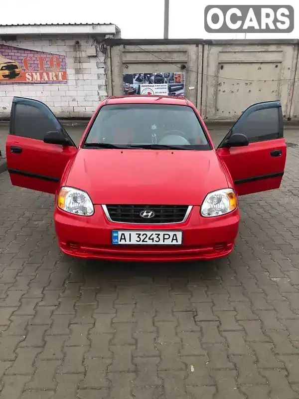 Седан Hyundai Accent 2003 1.5 л. Ручная / Механика обл. Киевская, Вышневое - Фото 1/14