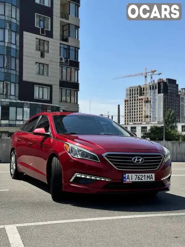 Седан Hyundai Sonata 2015 2.36 л. Автомат обл. Киевская, Вышневое - Фото 1/12