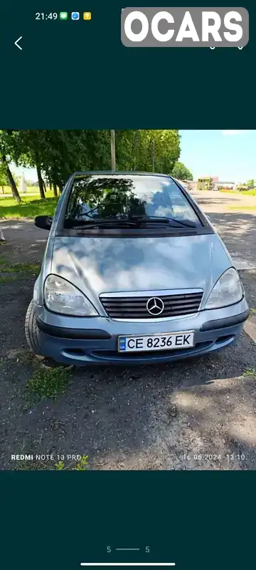 Хетчбек Mercedes-Benz A-Class 2002 1.7 л. Ручна / Механіка обл. Чернівецька, Заставна - Фото 1/11